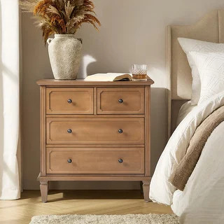 Kesara 30"W Transitional 4-Drawer Accent Chest with Charging Station and Built-in Divider Tray by... | Bed Bath & Beyond