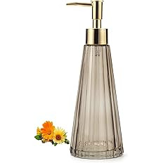 10oz/300ml Hand Soap Dispenser Bathroom, Kitchen Soap Dispenser, Glass Soap Dispenser with Gold R... | Amazon (US)