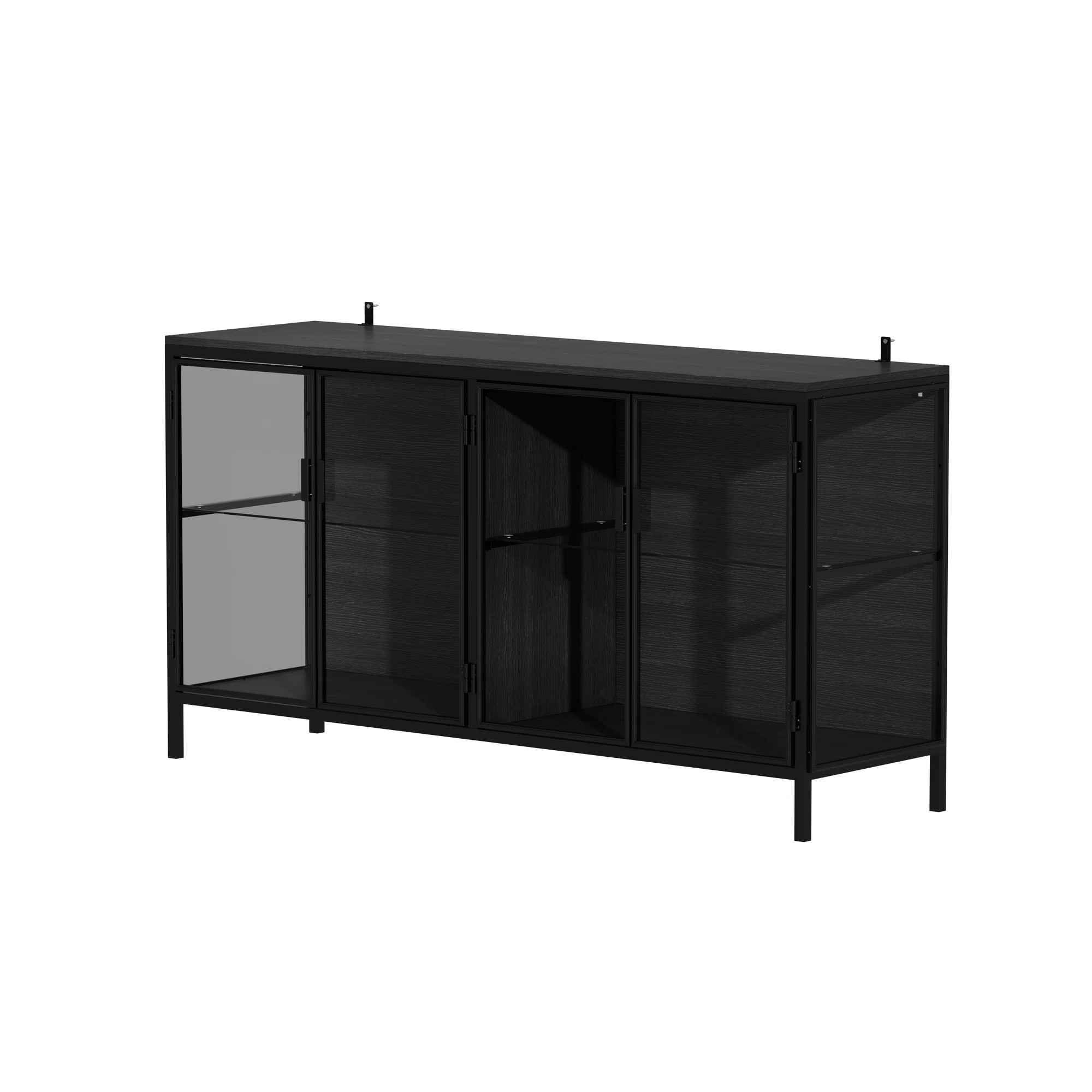 Aydee 55'' W Sideboard With Glass Doors And Led Lights | Wayfair North America