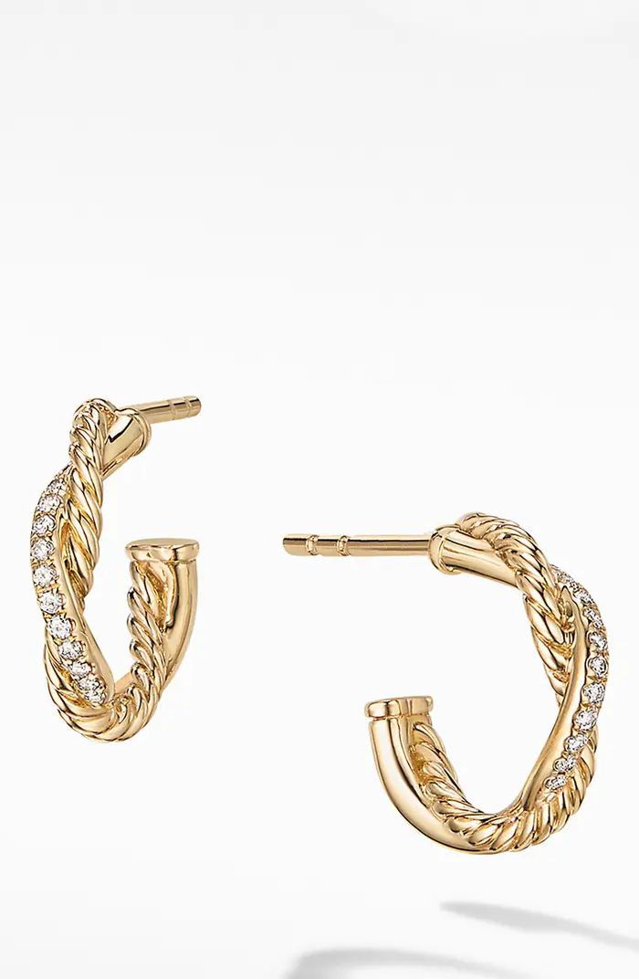 Petite Infinity Huggie Earrings in 18K Gold with Pavé Diamonds | Nordstrom