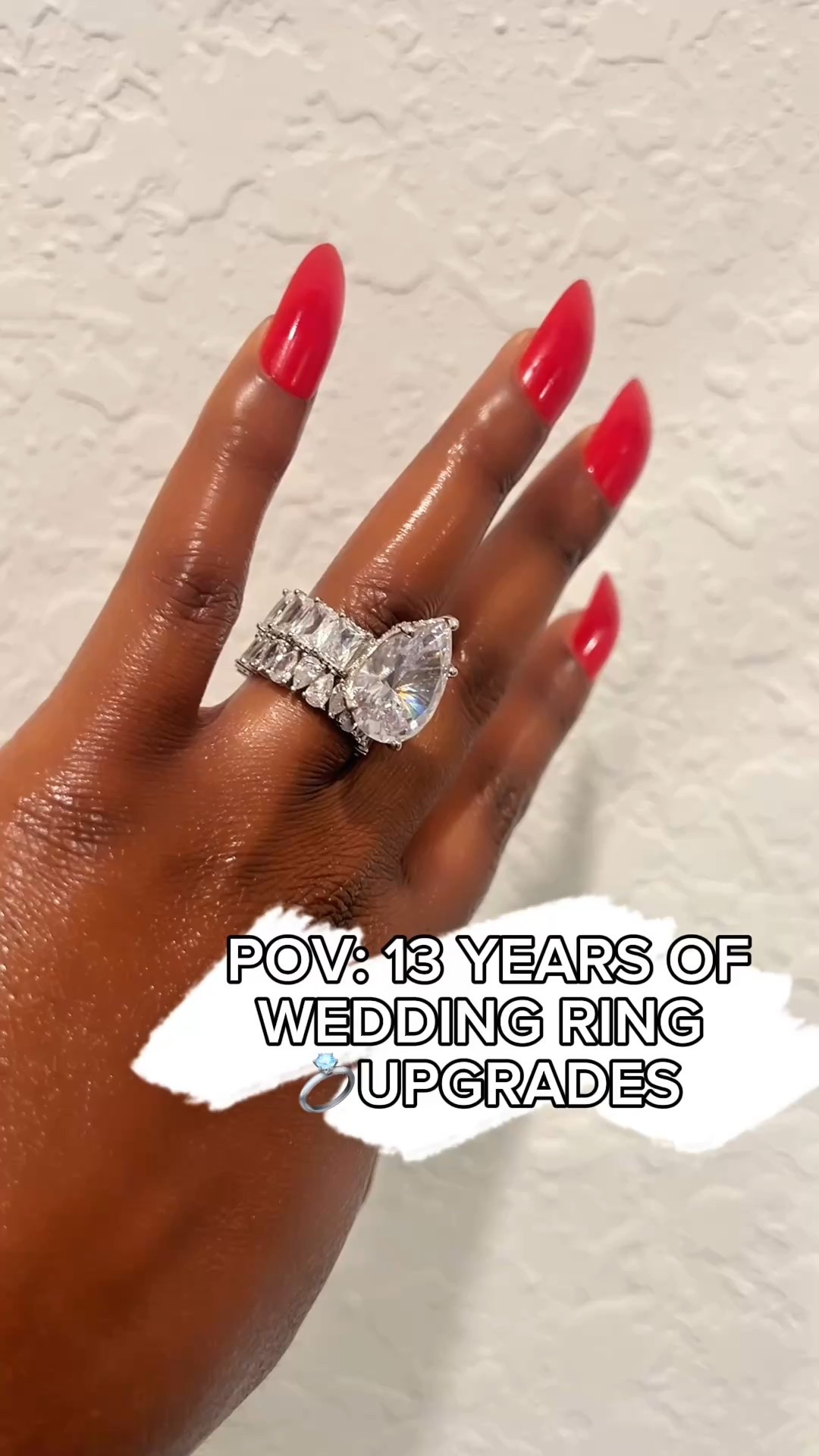 A love that continues to shine brighter 💍 ! Absolutely love my collection of wedding rings but I must say I’m obsessed with my newest upgrade. ♾️👰🏽‍♀️🤵🏽

#PressOnNails : My Brand @classifybeauty