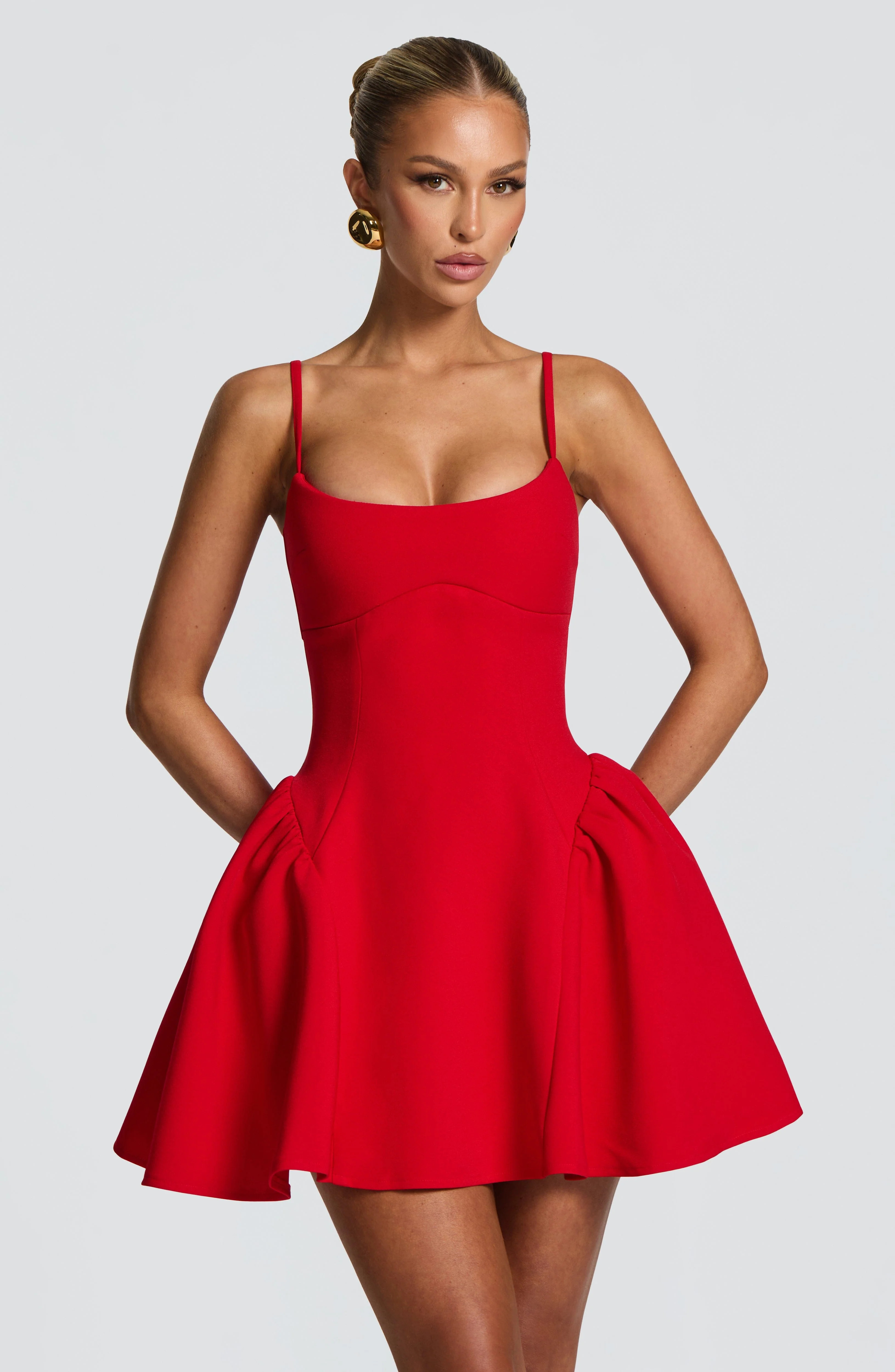 Kiah Mini Dress - Red | Babyboo (global)