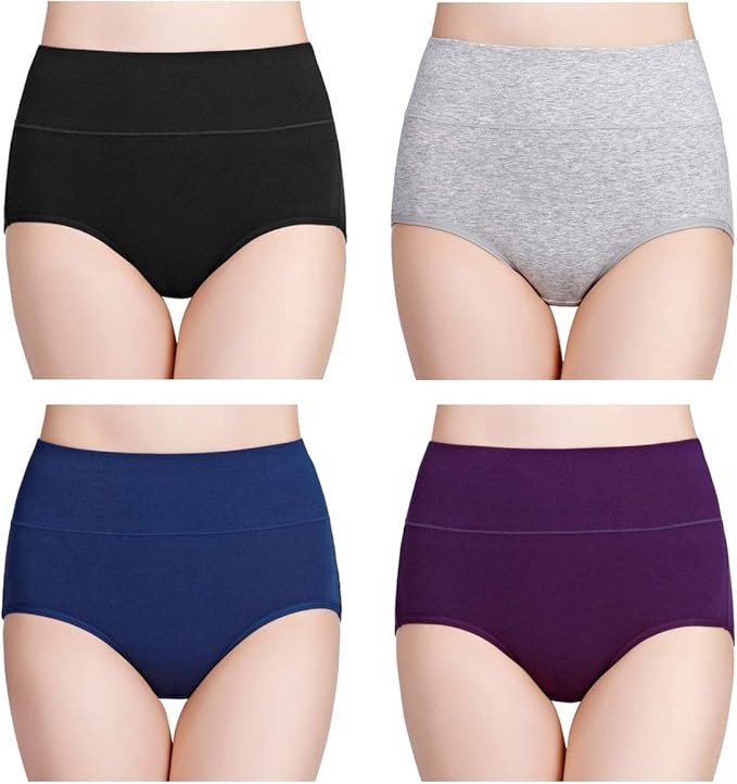wirarpa Women's High Waisted Cotton Underwear Ladies Soft Full Briefs Panties Multipack | Amazon (US)