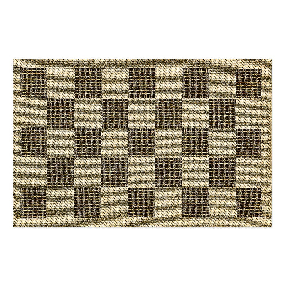 Black Check 2' x 3' Indoor/Outdoor Rug | MacKenzie-Childs