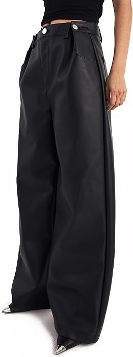 Nasty Gal Slouch Faux Leather Pants | Amazon (US)