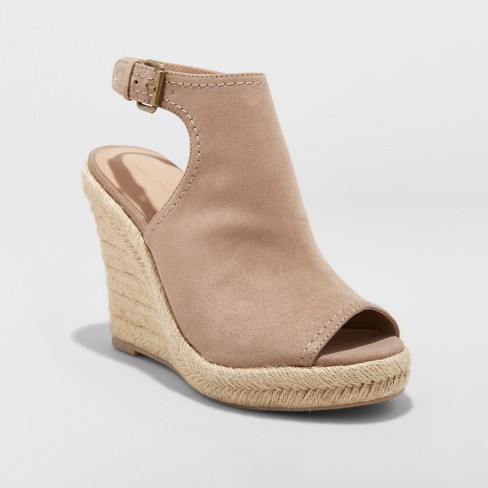 Women's Mala Shield Espadrille Wedge Sandals - Universal Thread™ Taupe 5 | Target