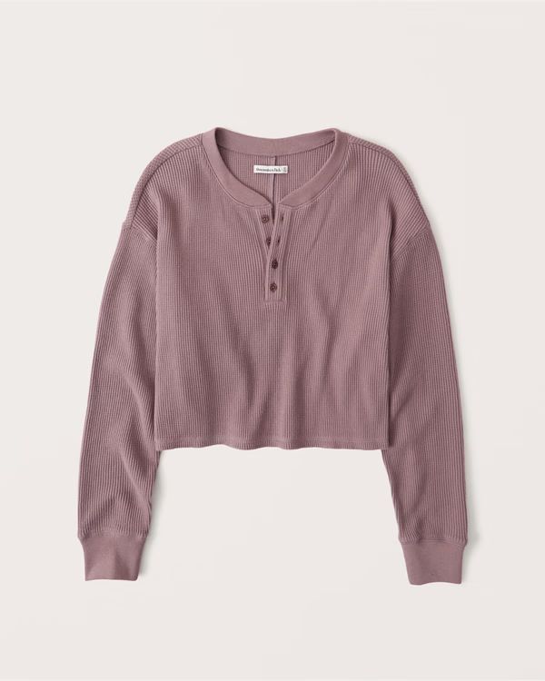 Long-Sleeve Waffle Henley | Abercrombie & Fitch (US)