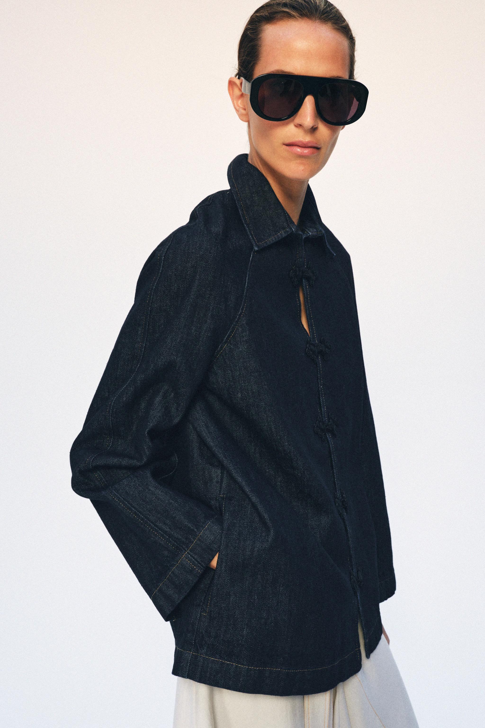 ZW COLLECTION DENIM JACKET WITH FIREMAN CLASPS | Zara UK