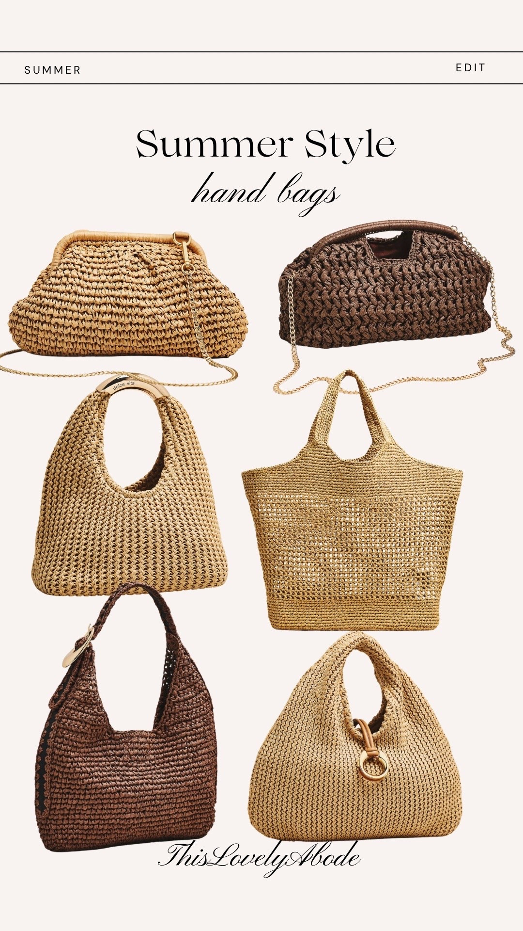 Summer hand bags. The woven textures are perfect for the summer season. 
#handbags #summerstyle #summerfashion #handbag @Anthropologie

#LTKBeauty #LTKSeasonal