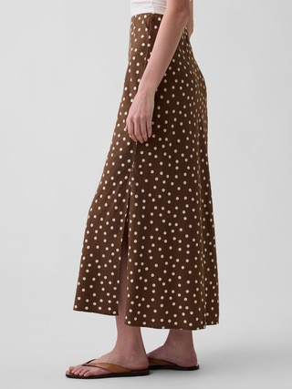 Linen-Blend Maxi Slip Skirt | Gap (US)