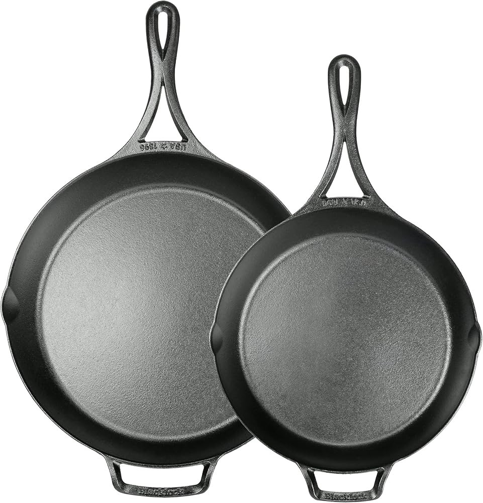 Lodge Blacklock Cast Iron Skillet Set - 10.25" & 12" Skillets - Preseasoned Cast Iron Skillet Pan... | Amazon (US)
