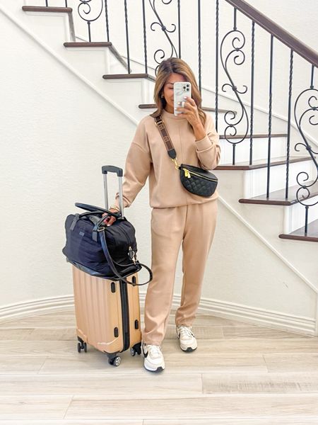 Jogger set is soooo soft, wearing small, tts, color is called Solid Khaki(more tan in person).
Tank top in small, color Brown(has built in bra).
Nike shoes fit tts.
Bags are linked.

Amazon finds, Airport outfit, travel outfit, casual outfit, school drop off, mom style, petite fashion,white sneakers, comfy style, sweatpants set, loungewear, tracksuit, back to school. 

Follow my shop @elvieinthecity on the @shop.LTK app to shop this post and get my exclusive app-only content!

#liketkit 


#LTKunder50 #LTKBacktoSchool #LTKover40