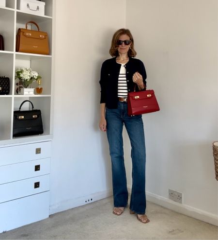 A bootcut jeans outfit with an injection of colour #styleover50