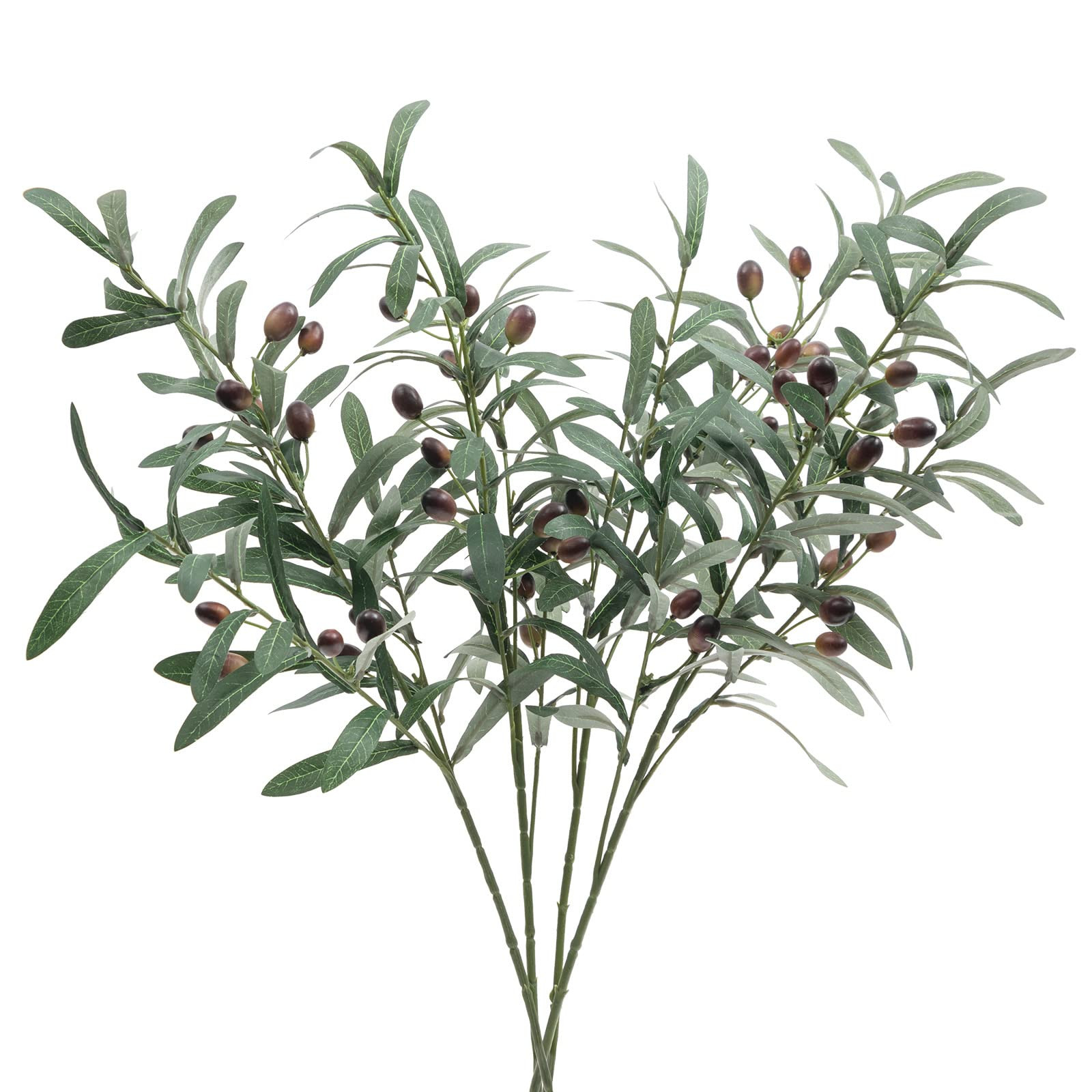 SHACOS 4 PCS 28 Inch Artificial Olive Branches Greenery Stems for Vases With Olives - Faux Tree B... | Amazon (US)