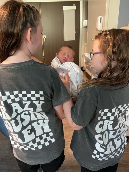 Crazy cousin crew shirts! The girls wore these to the hospital to meet their new baby cousin! 

#LTKFamily #LTKBaby #LTKKids