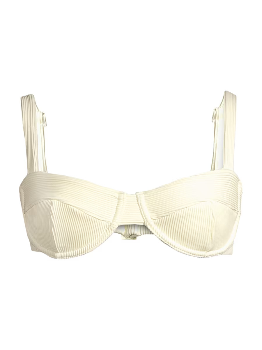 Gaia Rib-Knit Bikini Top | Saks Fifth Avenue