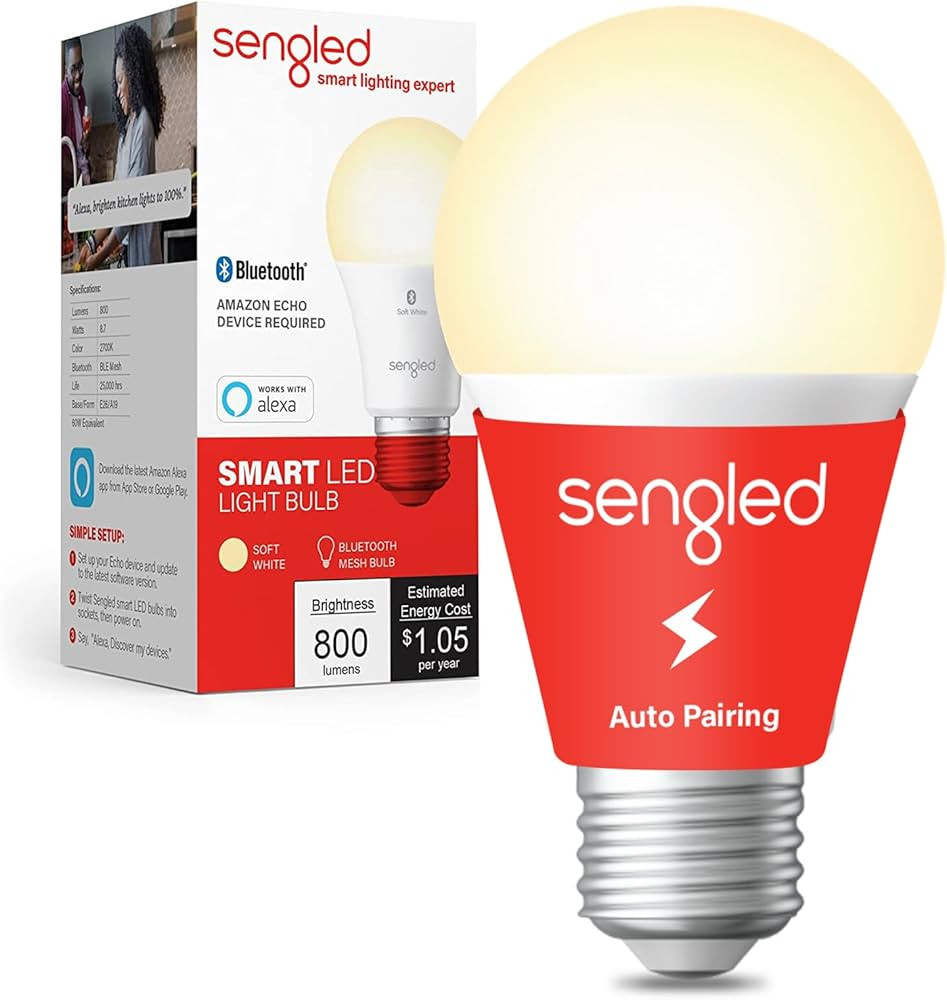 Sengled Alexa Light Bulb, S1 Auto Pairing with Alexa Devices, Warm Smart Light Bulbs, Bluetooth M... | Amazon (US)