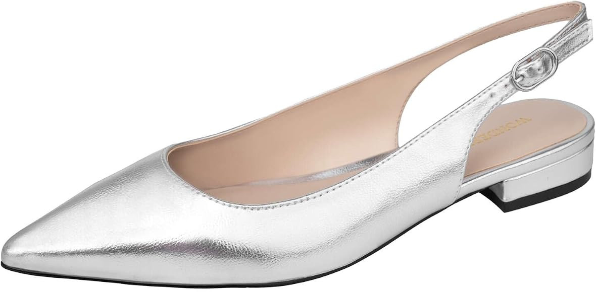 Women Slingback Flat Pointed Toe Shoes for Dressy,Casual,Work,Wedding | Amazon (US)
