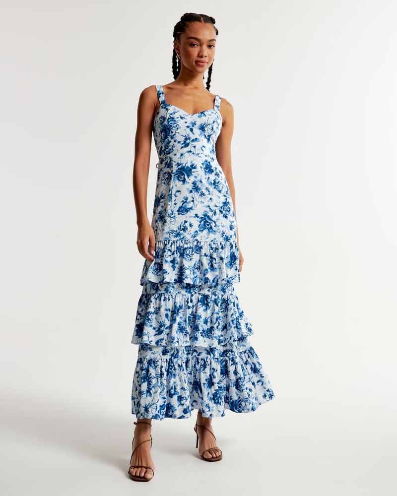 Drama Ruffle Tiered Gown | Abercrombie & Fitch (US)
