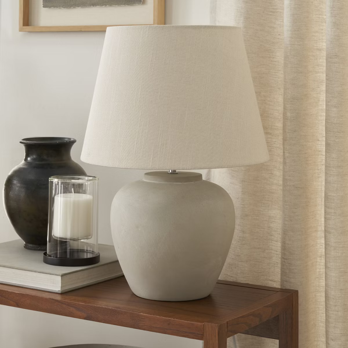 Nourison 20" Rustic Ceramic Pot Table Lamp | Target
