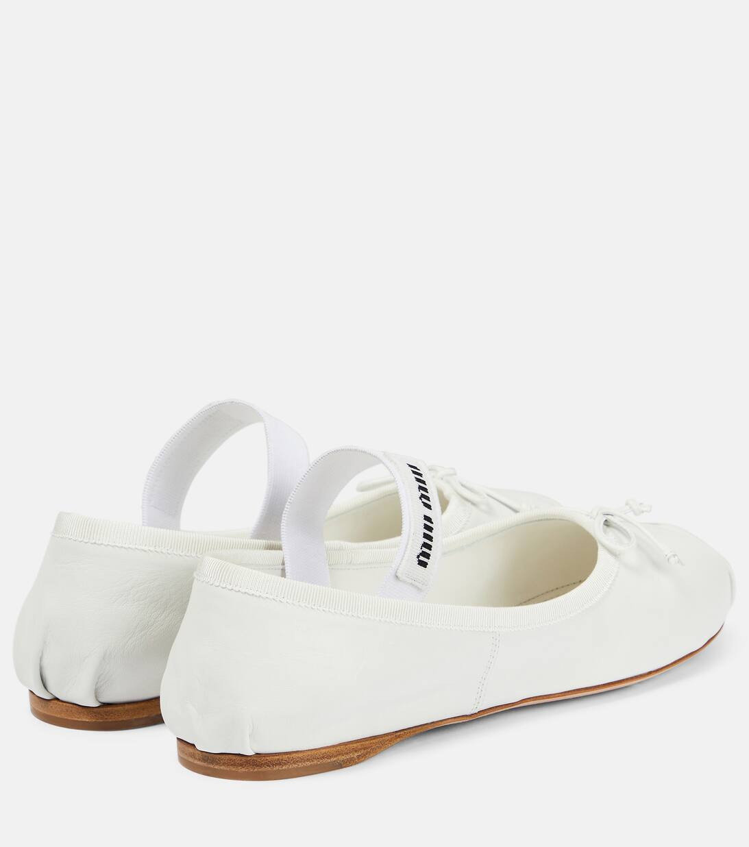 Logo leather ballet flats | Mytheresa (UK)