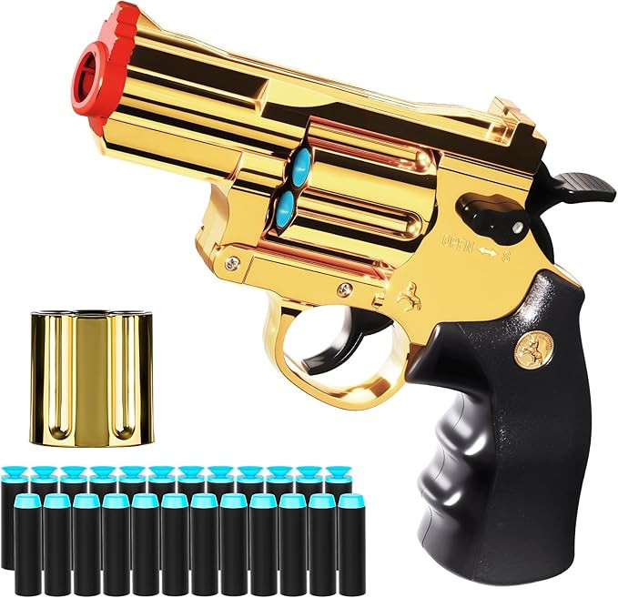 Toy Revolver Gun Plastic Soft Bullet Foam Blaster Hand Pistols Shotgun Roulette Boy Play Cowboy P... | Amazon (US)