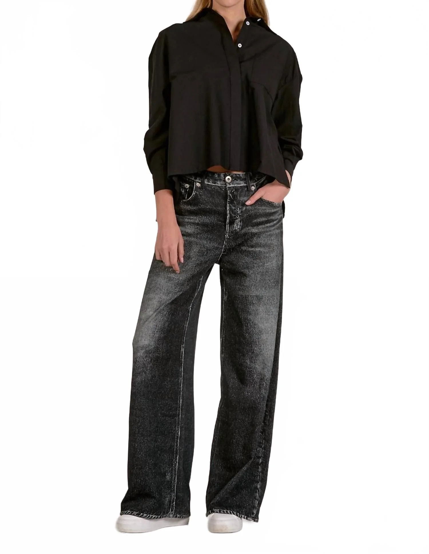 Beck High Waisted Sweatpant In Grey Wash | Shop Simon