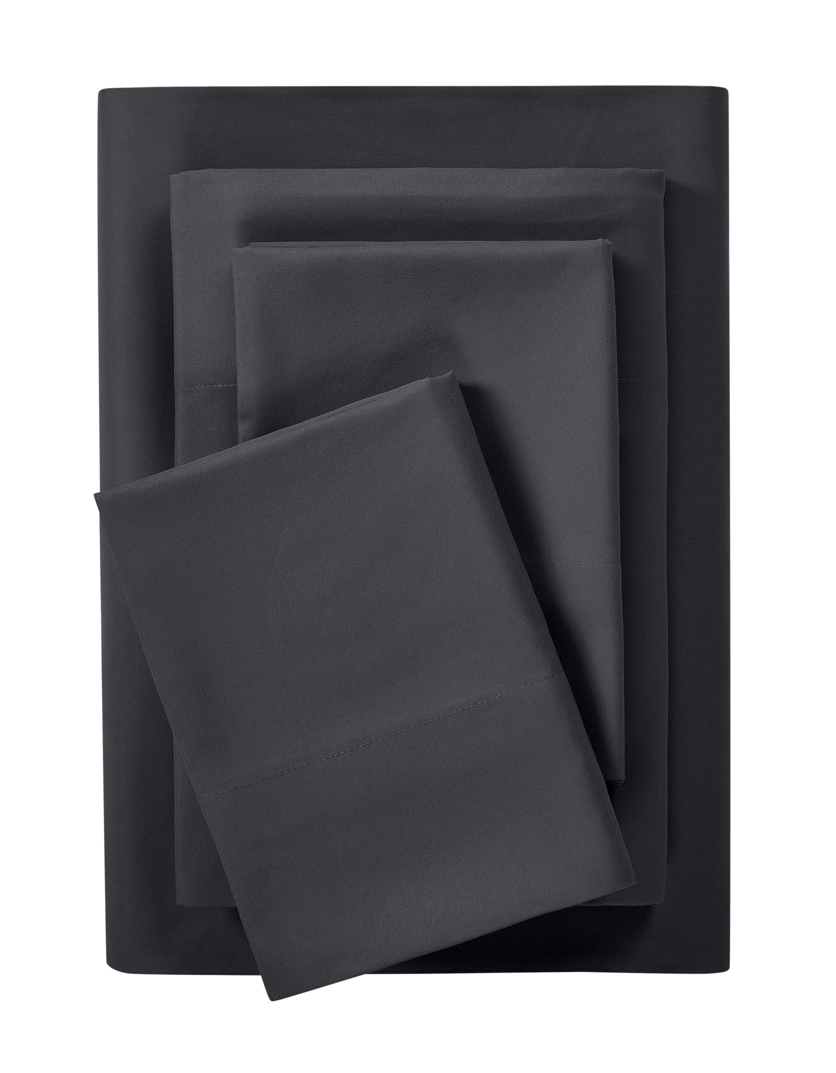 Mainstays Juego de Sábanas de Microfibra Comfort Chill, Tamaño Completo, Negro Intenso, 4 Pieza... | Walmart (US)