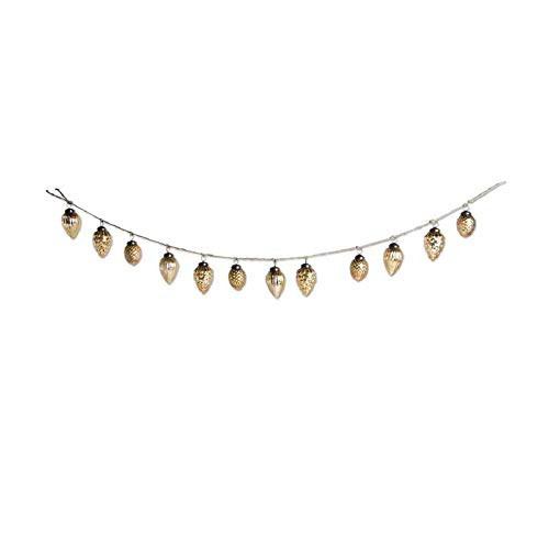 K&K Interiors 54121A-GD 48 Inch Gold Mercury Glass Acorn Ornament and Twine Garland | Amazon (US)