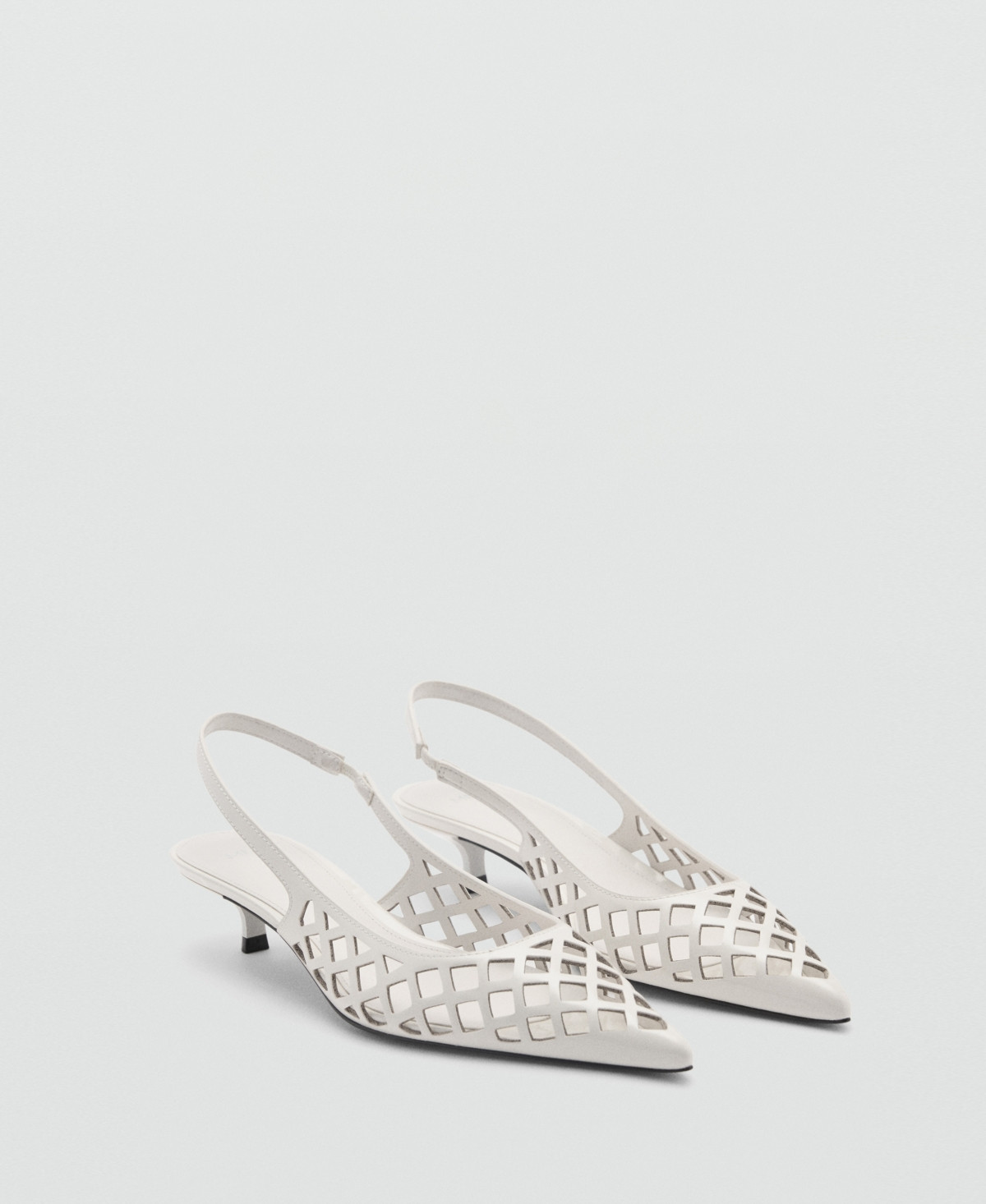 Mango Women's Die-Cut Kitten Shoes - White | Macy's