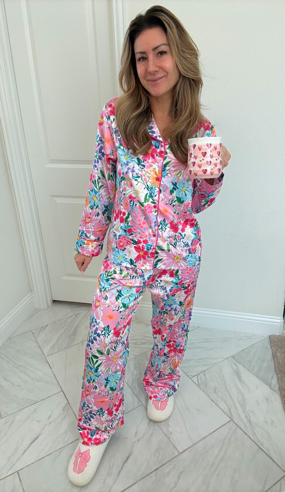 Amazon silky spring floral pajamas that make me happy 💗 only $35! 🌸 wearing small (5’4, 137lbs)

#amazonpajamas #springpajamas #floralpajamas #silkpajamas #comfypajamas #cutepajamas #amazonfinds #amazonfashion #pinkpajamas #amazonstyle #momstyle #sleepwear 

#LTKFindsUnder50 #LTKselfcare #LTKootd