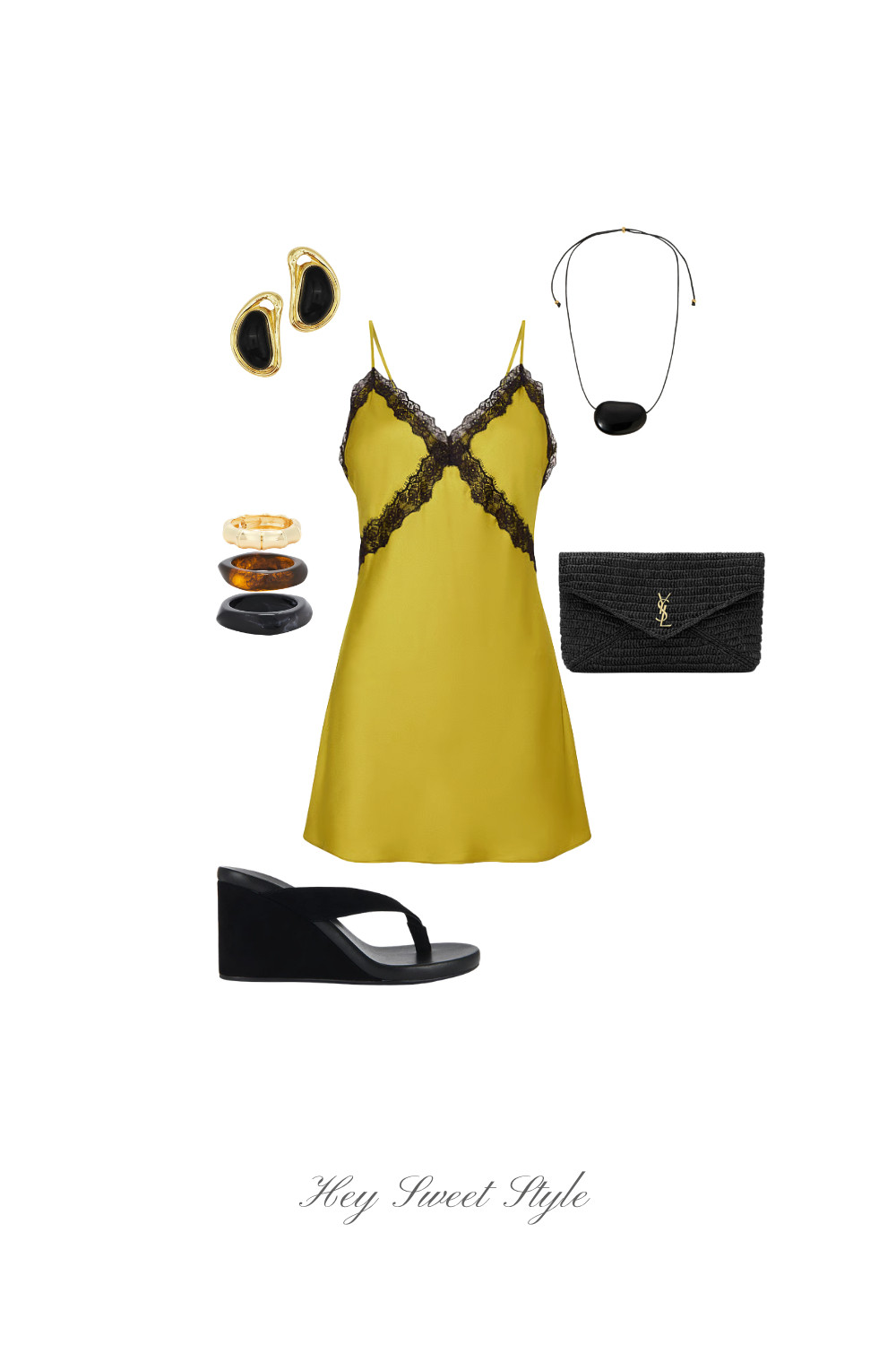 Summer Going Out Outfit: Olive Satin Mini Dress ★ 

 
