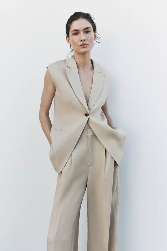 ZW COLLECTION SHOULDER PAD WAISTCOAT | Zara UK