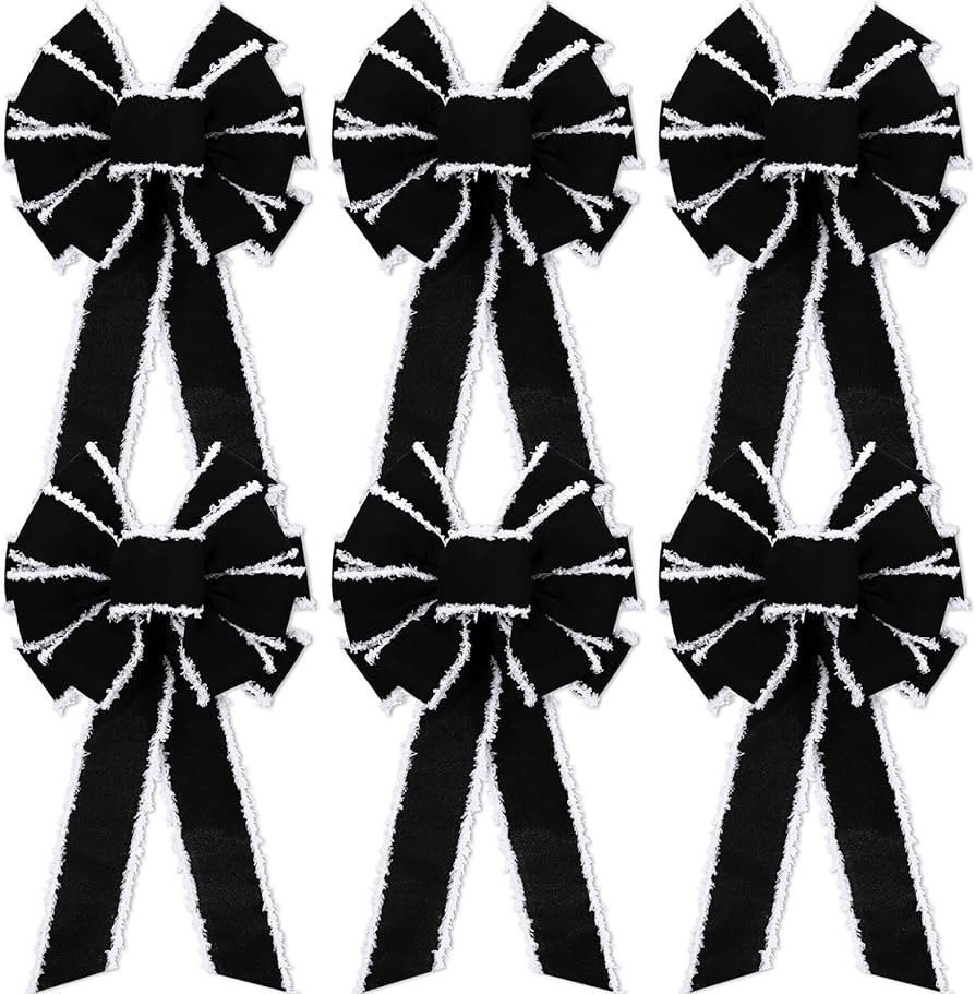 6 Pieces Extra Large Christmas Bow 10 x 20 Inch Velvet Wired Ribbon Bow Christmas Tree Topper Bow... | Amazon (US)