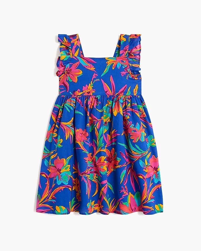 Girls' floral dress with ruffle straps | J.Crew Factory