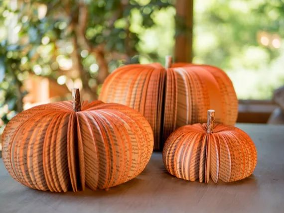 Book Pumpkins-fall Decor-thanksgiving Table Decor-halloween - Etsy | Etsy (US)