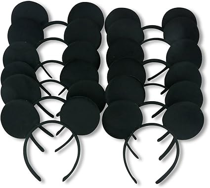 FINEX 12 Pcs Set Mickey Mouse Costume Deluxe Fabric Ears Headband 12 pcs Set | Amazon (US)