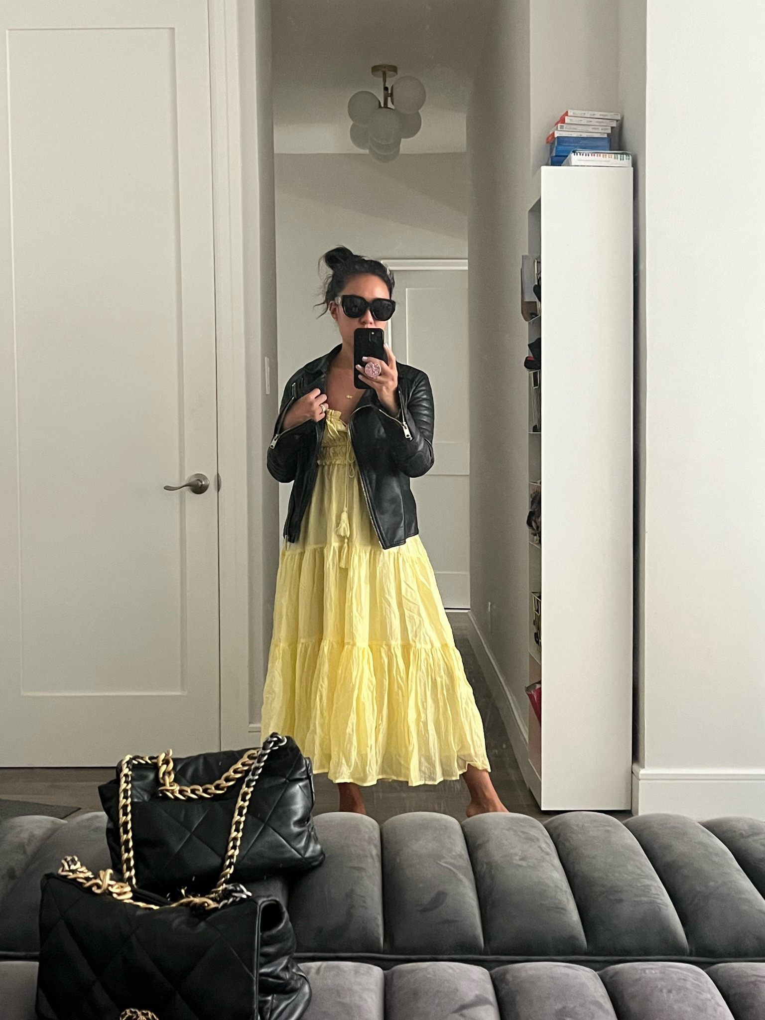 Going from summer to fall. Add leather.

#LTKsalealert #LTKstyletip #LTKitbag