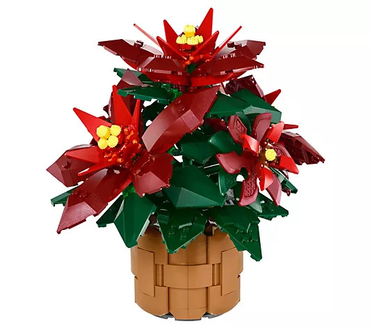 Make Your Selection: LEGO Icons Poinsettia Plant Decor 608-PieceBuilding Set | QVC