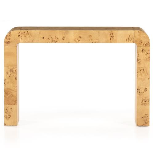 Cynthia Rustic Lodge Natural Brown Burl Wood Rectangular Console Table | Kathy Kuo Home