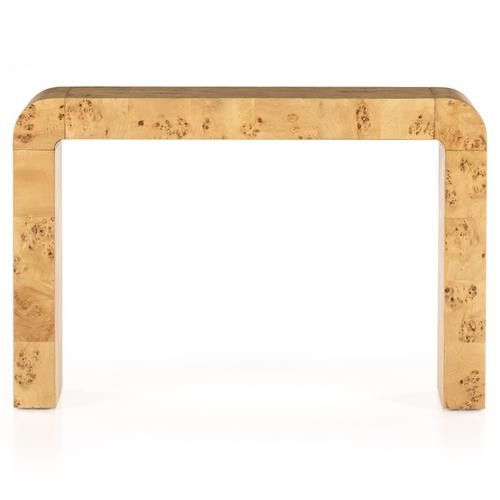 Cynthia Rustic Lodge Natural Brown Burl Wood Rectangular Console Table | Kathy Kuo Home