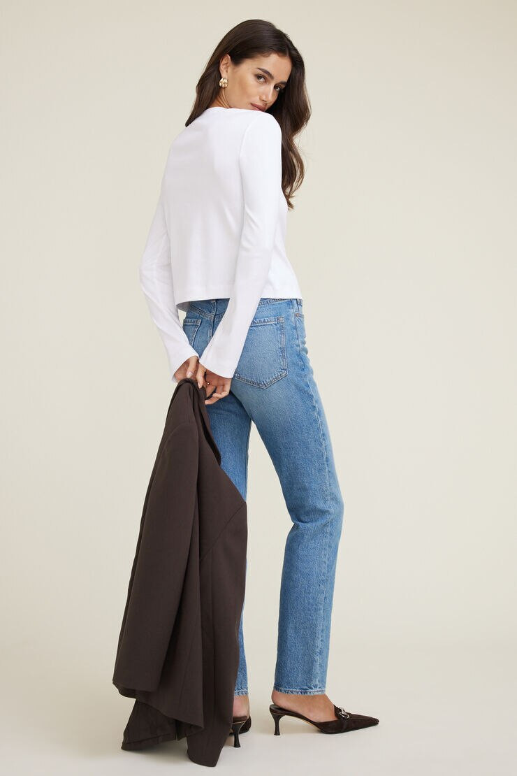 Boxy Cotton Long Sleeve T Shirt | Dynamite Clothing