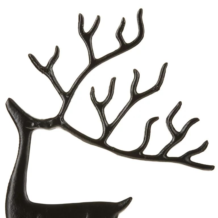 Metal Casted Reindeer Tabletop Décor, Black Finish, 16 in, by Holiday Time | Walmart (US)