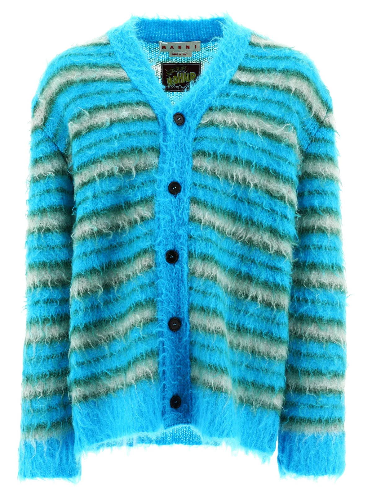 Marni Brushed-Knitted Striped V-Neck Cardigan | Cettire Global