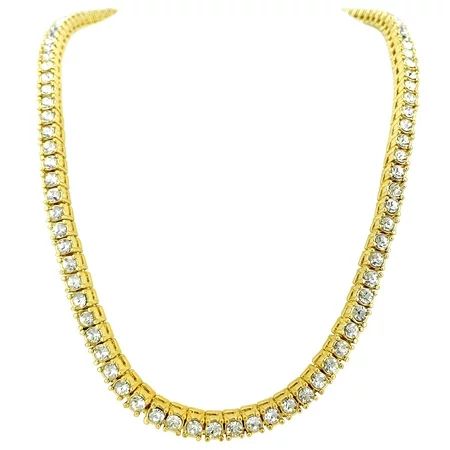 ORENTINI 4mm Tennis Chain Rhinestone Choker Necklace 18 Inch Gold | Walmart (US)