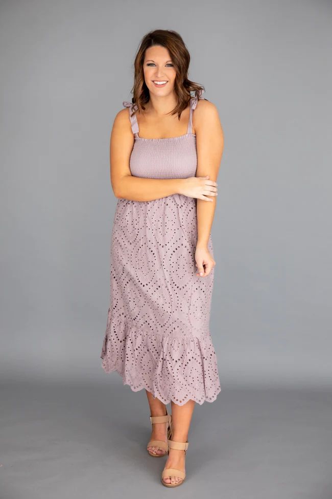 Promise In My Heart Purple Lace Midi Dress | The Pink Lily Boutique