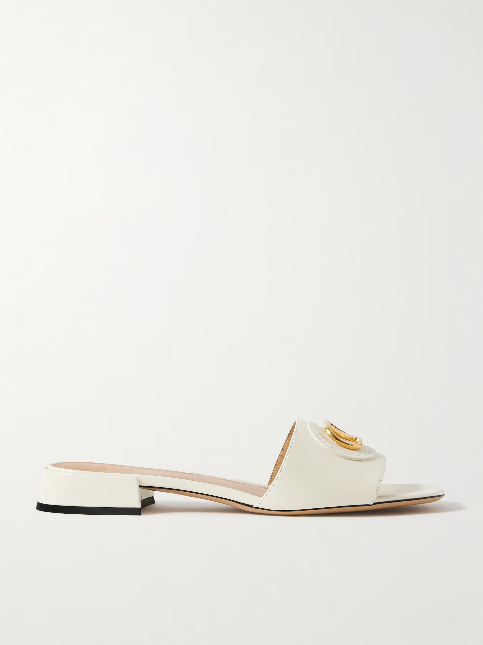 VLogo embellished leather slides | NET-A-PORTER (US)