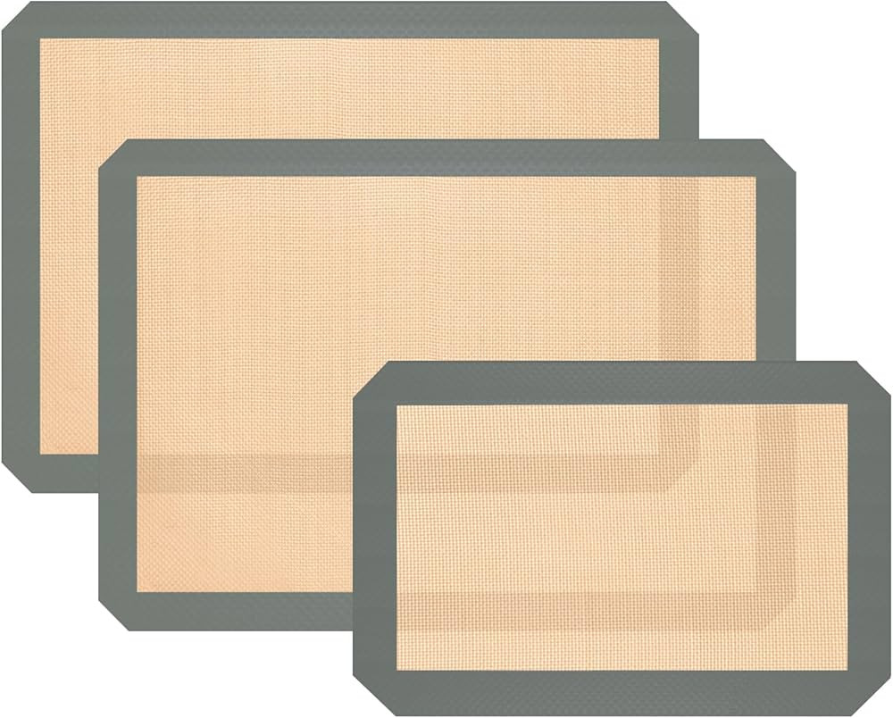 Silicone Baking Mat, 3 Pack Reusable Baking Mat, Non-Stick, Food Safe Silicone Mats for Baking, O... | Amazon (US)