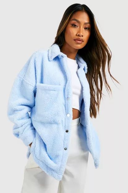 Teddy Faux Fur Shacket | Boohoo.com (US & CA)