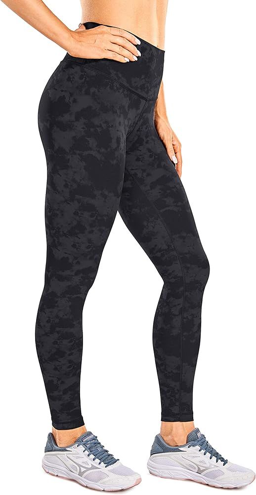 CRZ YOGA Women's Hugged Feeling Training Leggings 25 Inches - High Waist Compression Pants Tummy ... | Amazon (US)